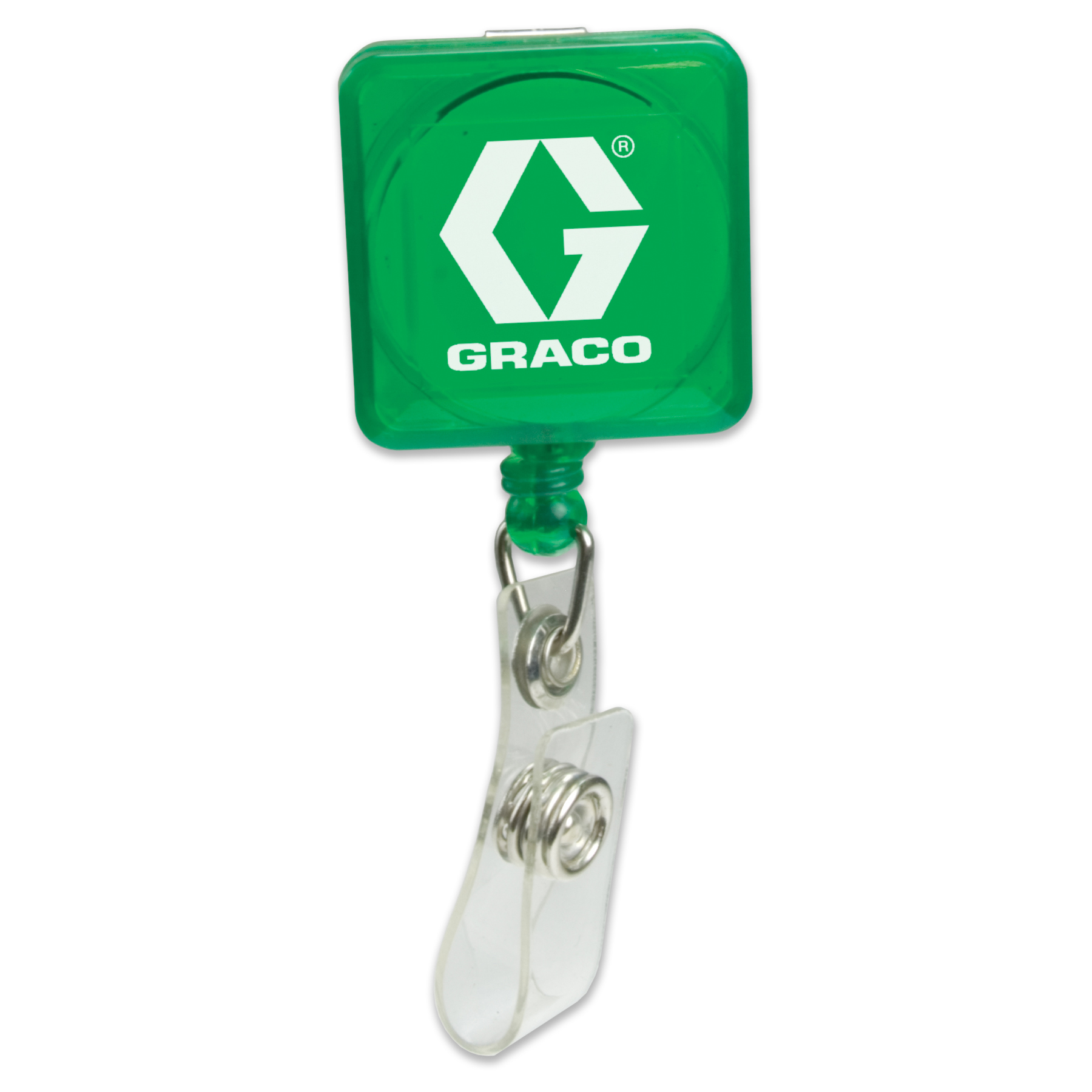 Square Pad Print Badge Holder with Alligator Clip - CPS/Keystone
